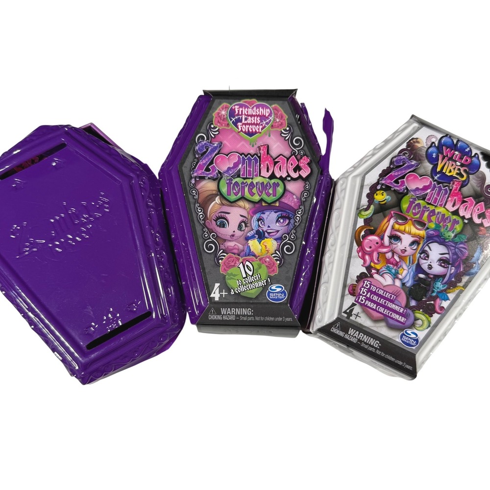 3 Zombaes Forever Wild Vibes Friendship Lasts Forever Goth Girl Coffin Doll Toys